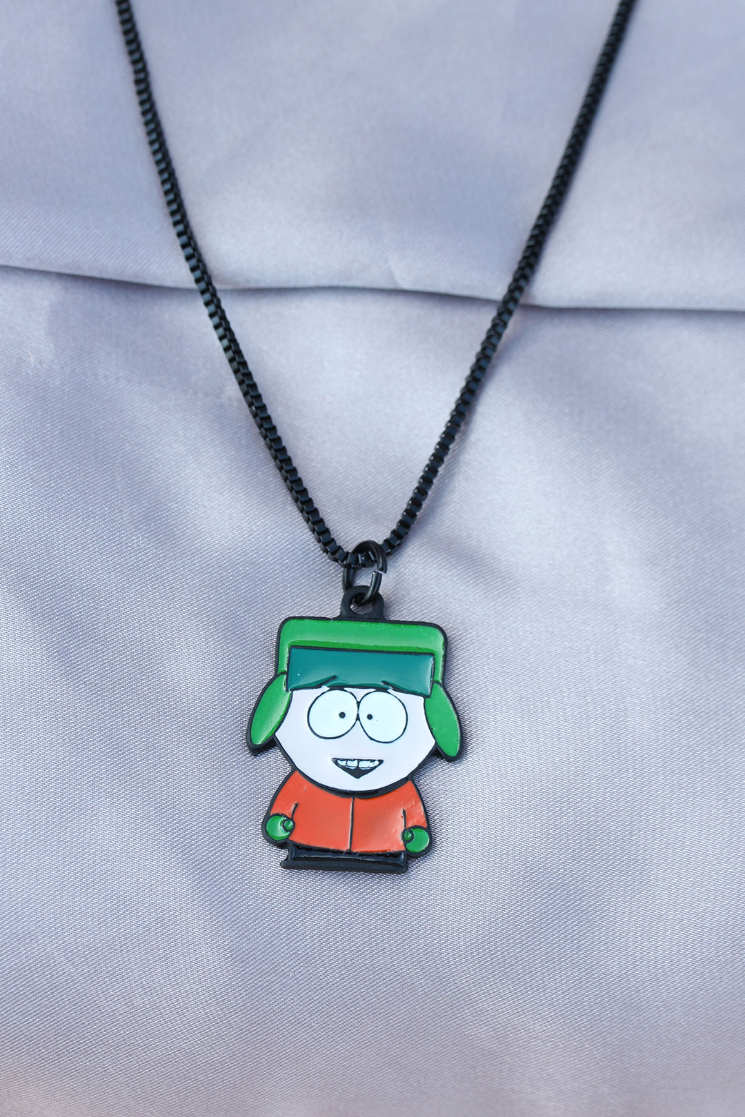 Kyle Broflovski Tasarımlı Siyah Zincirli Erkek Kolye