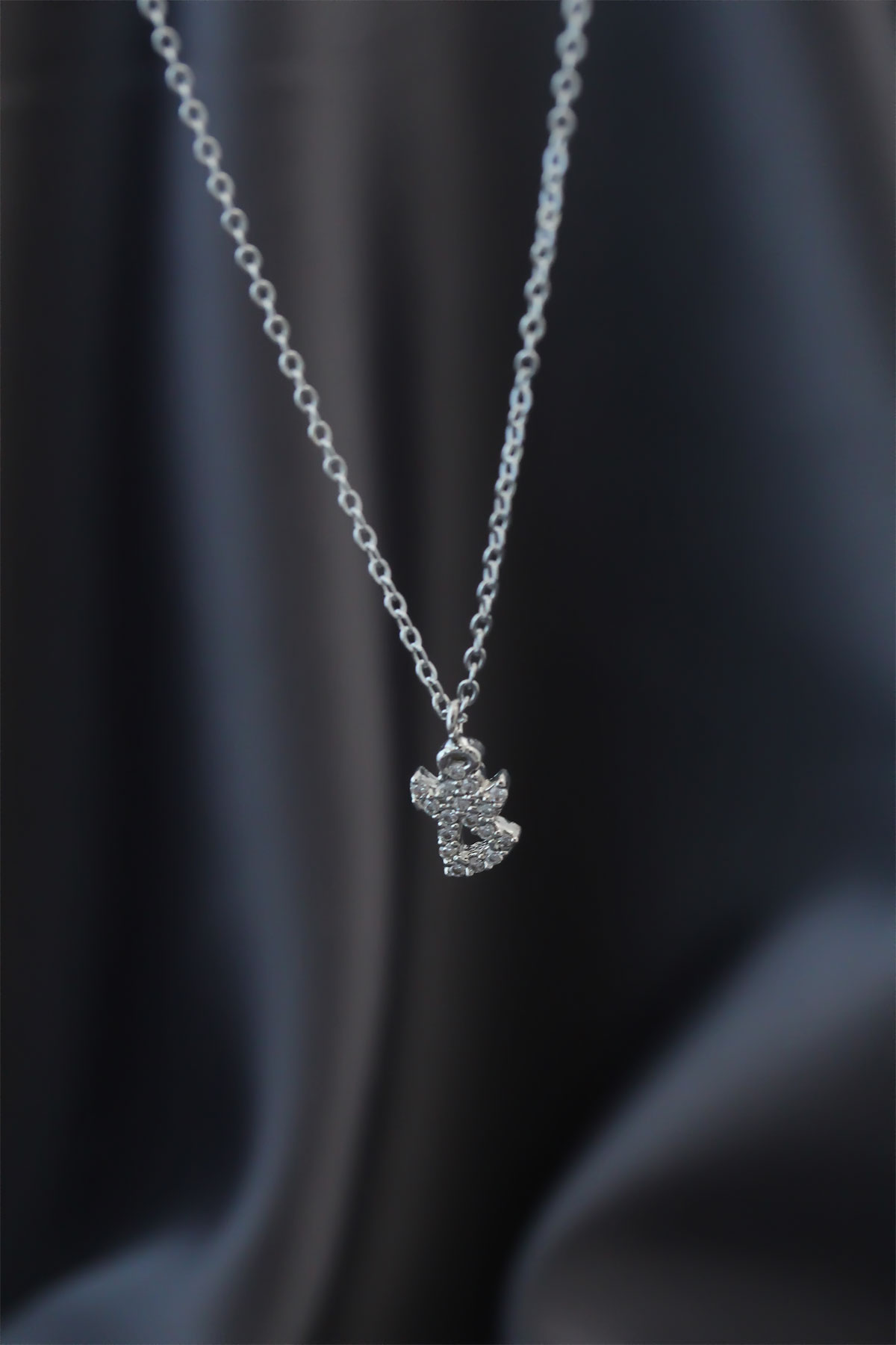 Minimal Melek Silver Renk Zirkon Taşlı Kadın Kolye