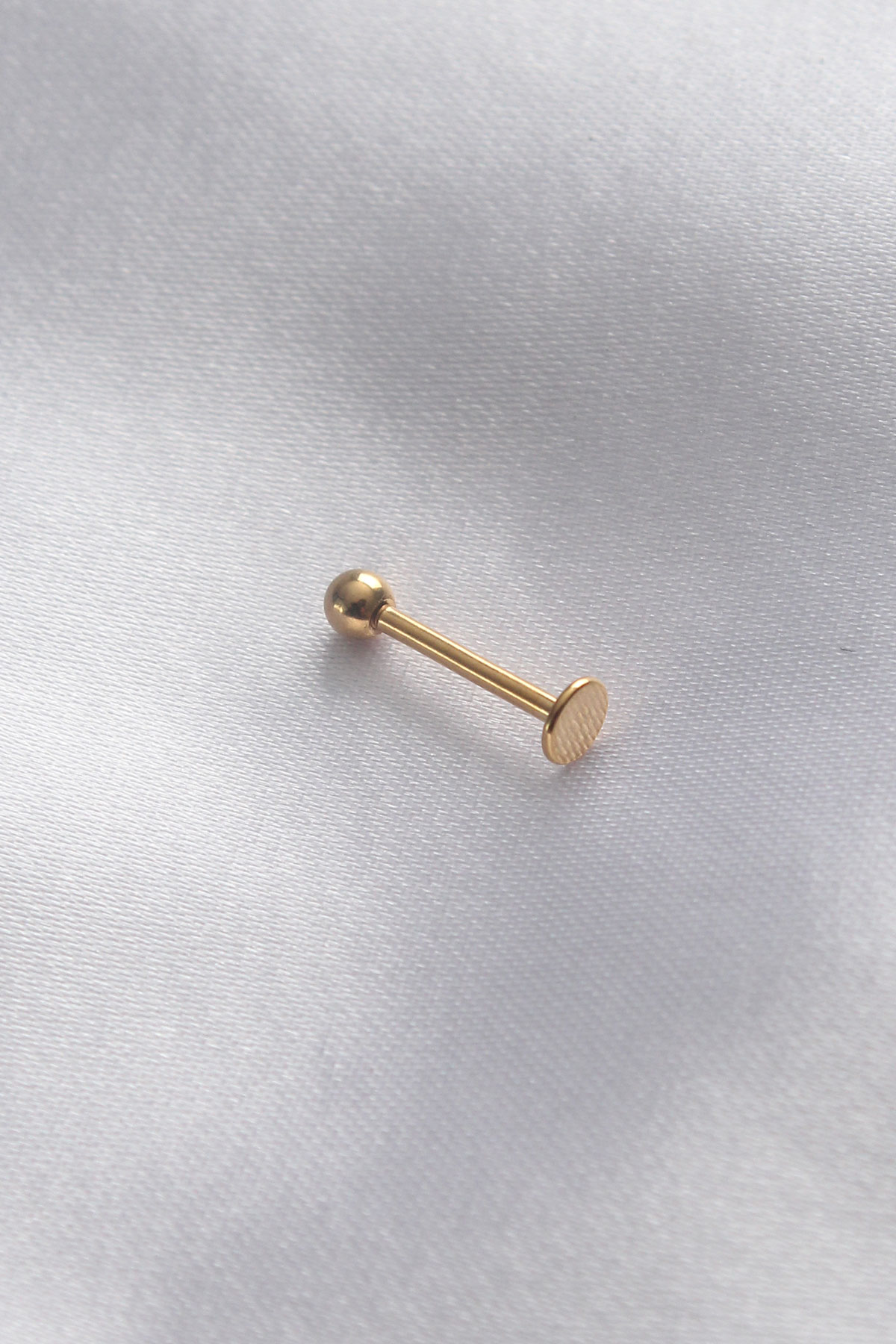 316L Cerrahi Çelik 10 mm Gold Renk Dudak Piercing