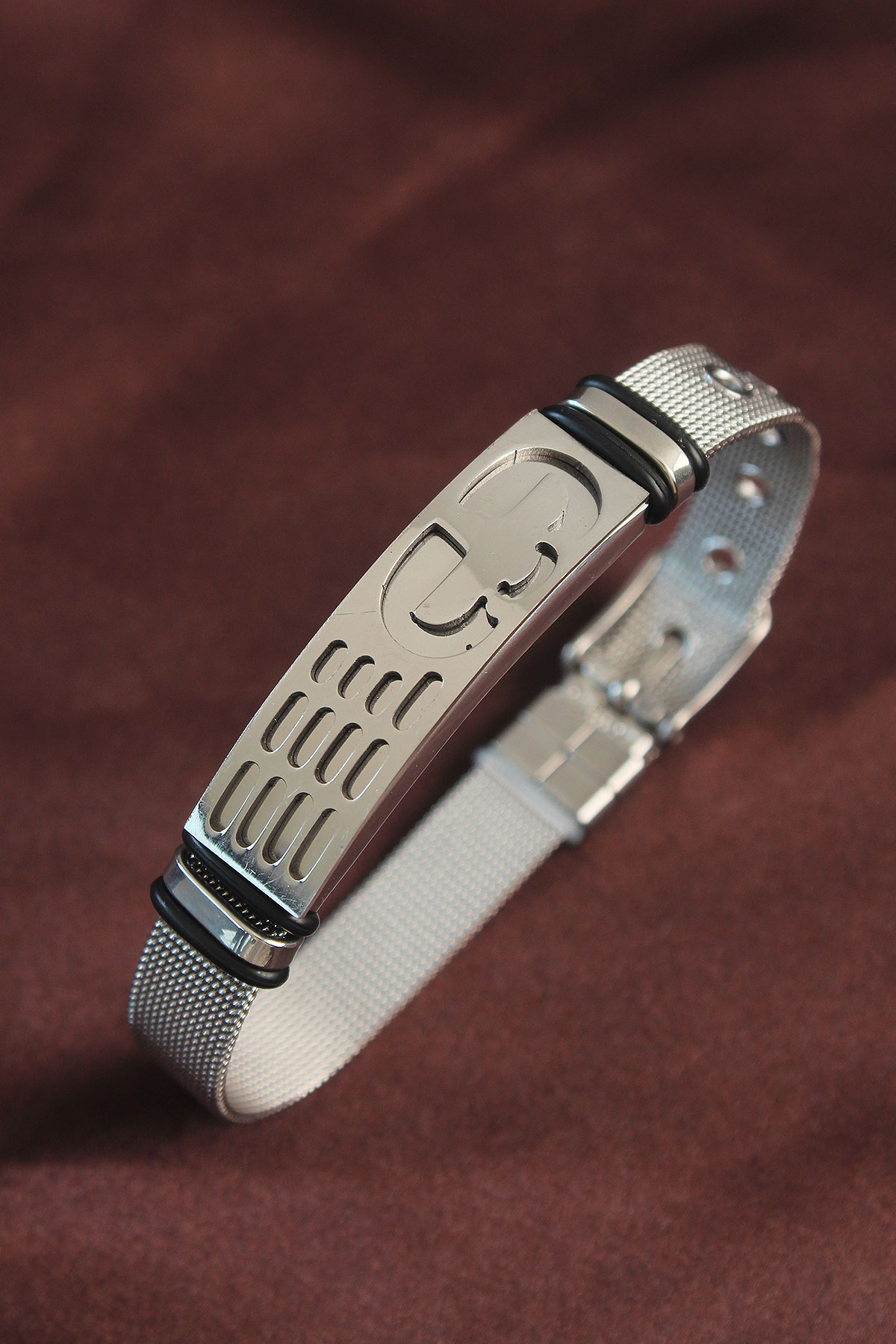 316L Çelik Gümüş Renk Antik Mısır Kartalı Ayarlanabilir Hasır Kordonlu Bileklik