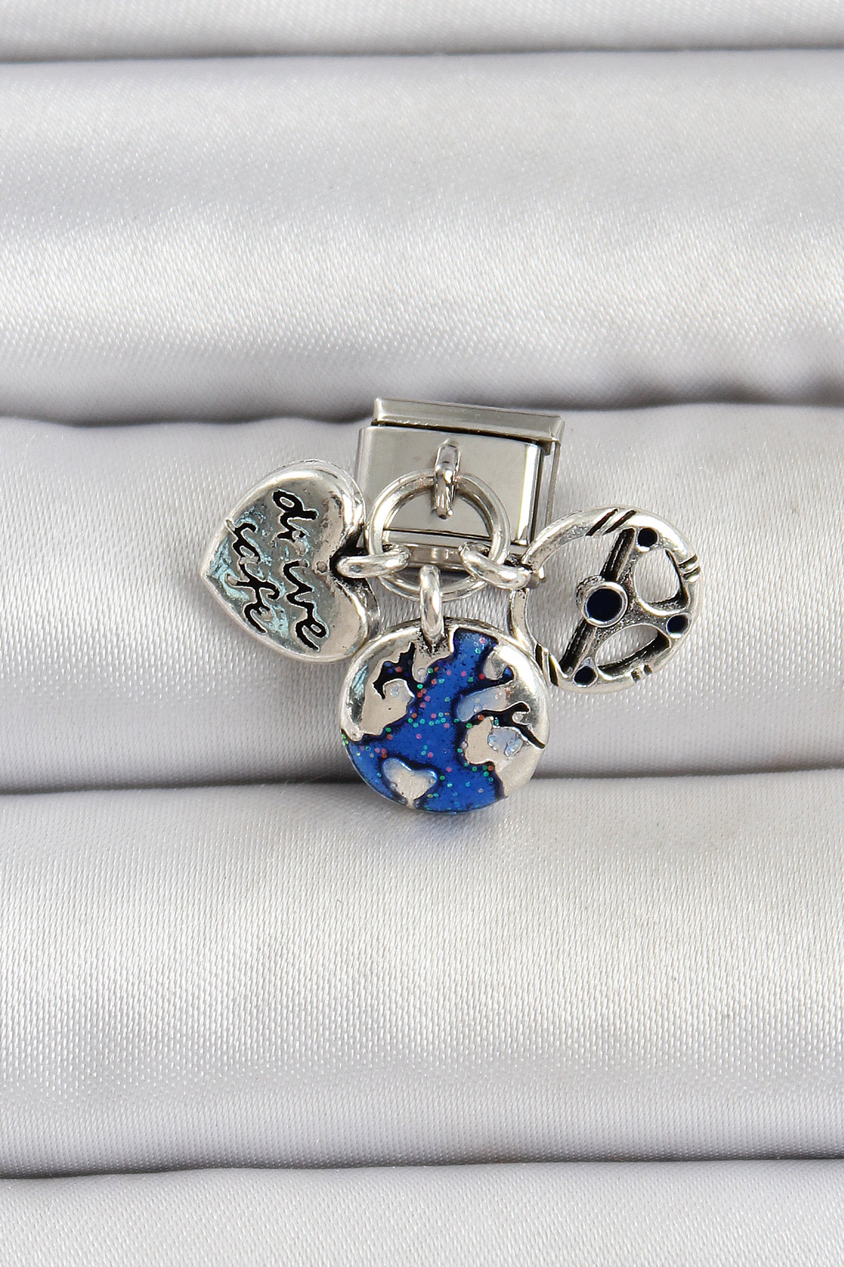 316L Çelik Gümüş Renk Travel Model Nomination Charm