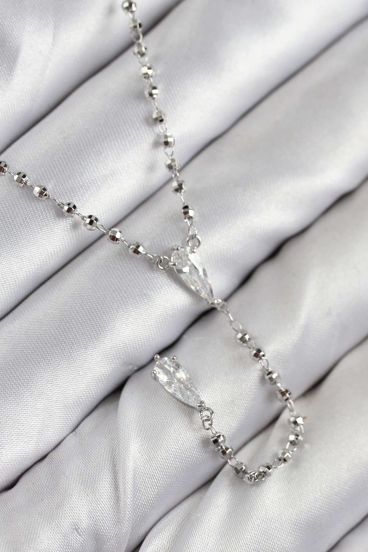 Pirinç Zirkon Taşlı  Renk Kadın Y Kolye