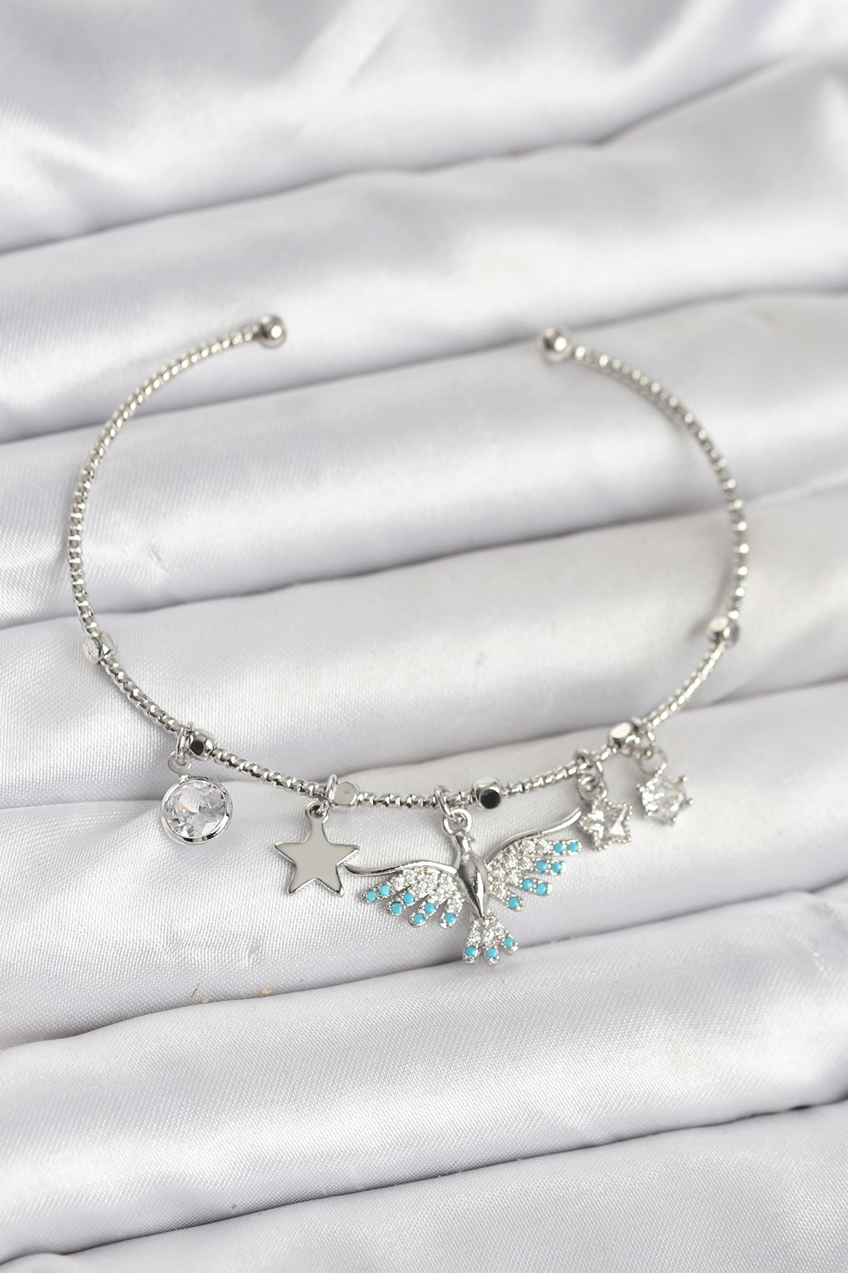 Anka Kuşu Charmlı  Renk Pirinç Kadın Bileklik