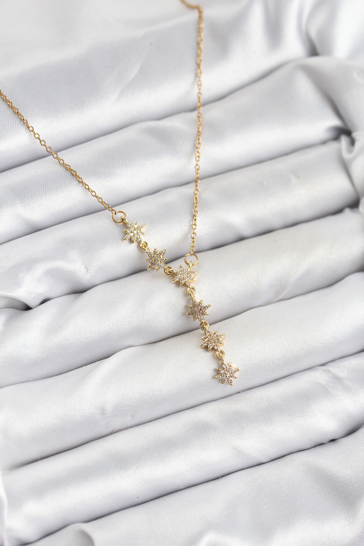 316L Çelik Zincir Gold Renk Kutup Yıldızı Model Kadın Kolye