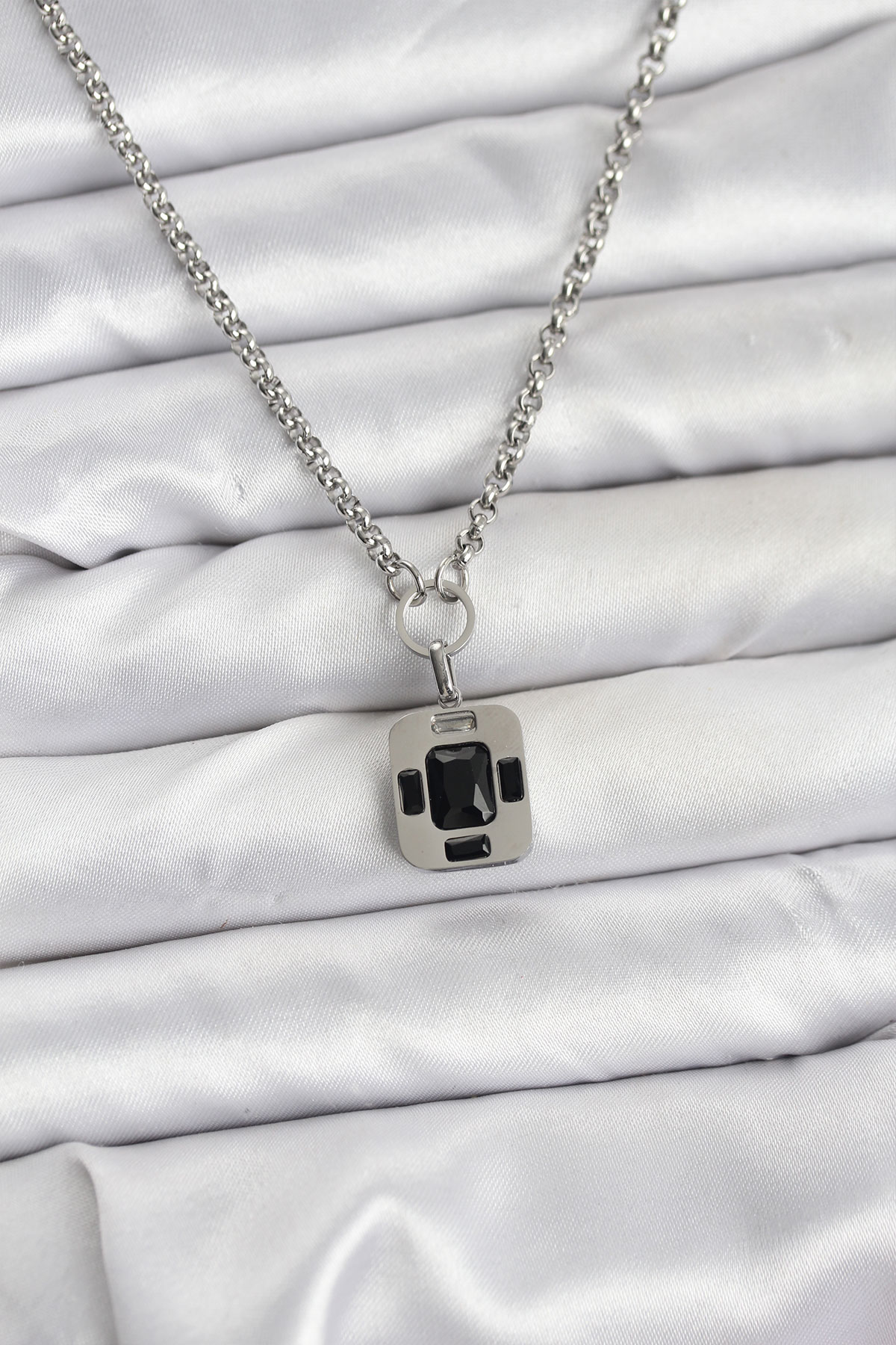 316L Çelik Zincir Gümüş Renk Vintage Model Kadın Kolye