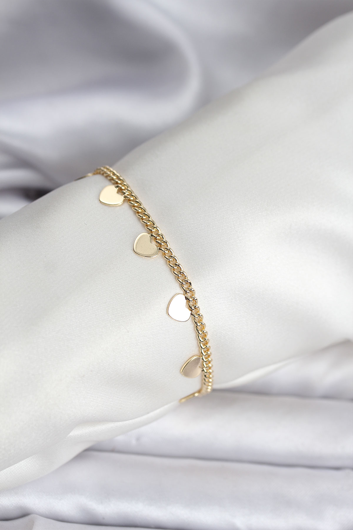 14K Gold Renk Kaplama Kalpli Model CM Kadın Bileklik