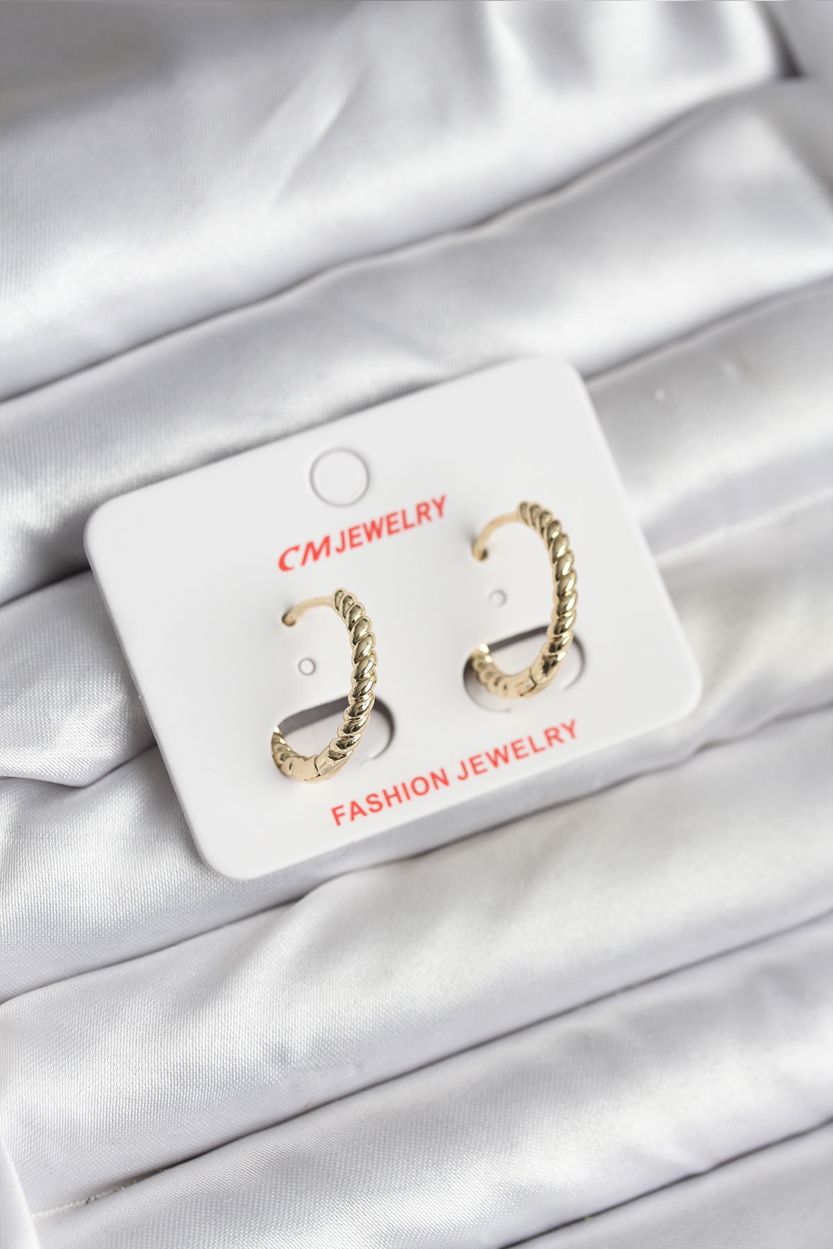 14K Gold Renk Kaplama Burgu Halka CM Kadın Küpe