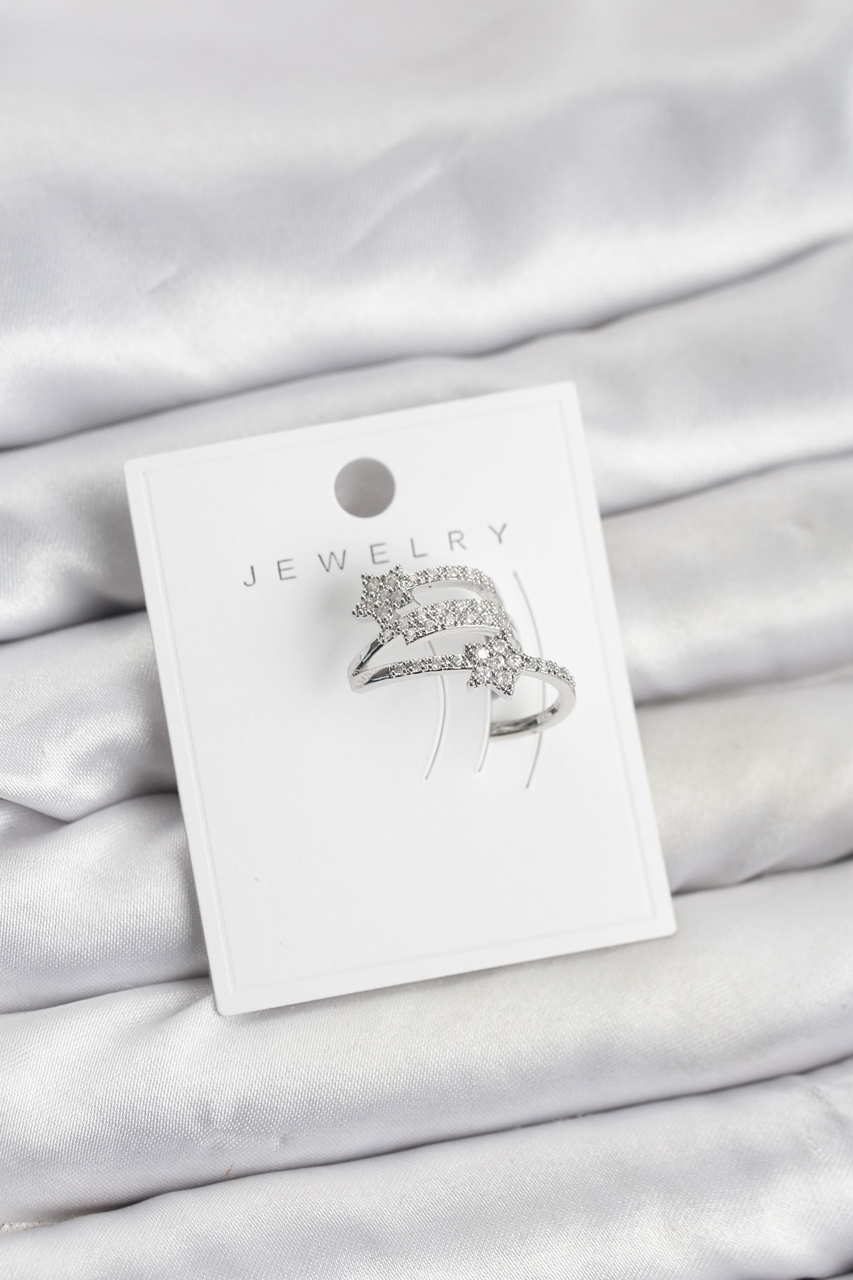 Gümüş Renk Zirkon Taşlı Yıldız Model Kıkırdak Earcuff Küpe