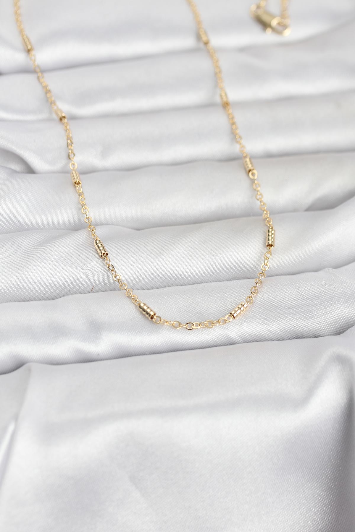 CM 14K Gold Renk Bar Zincir Model 60 cm Kadın Kolye