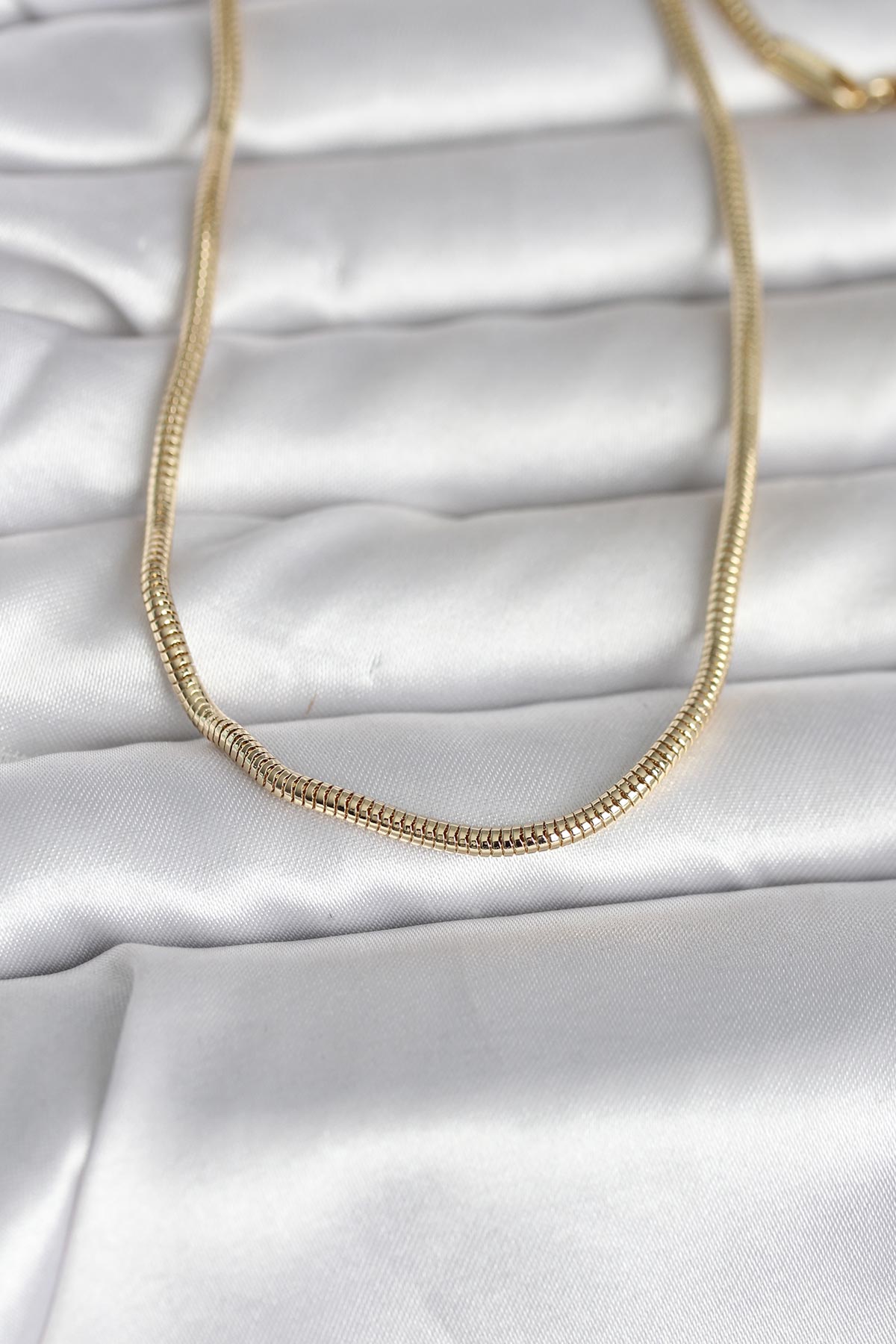 CM 14K Gold Renk Yılan Zincir Model 60 cm Kadın Kolye