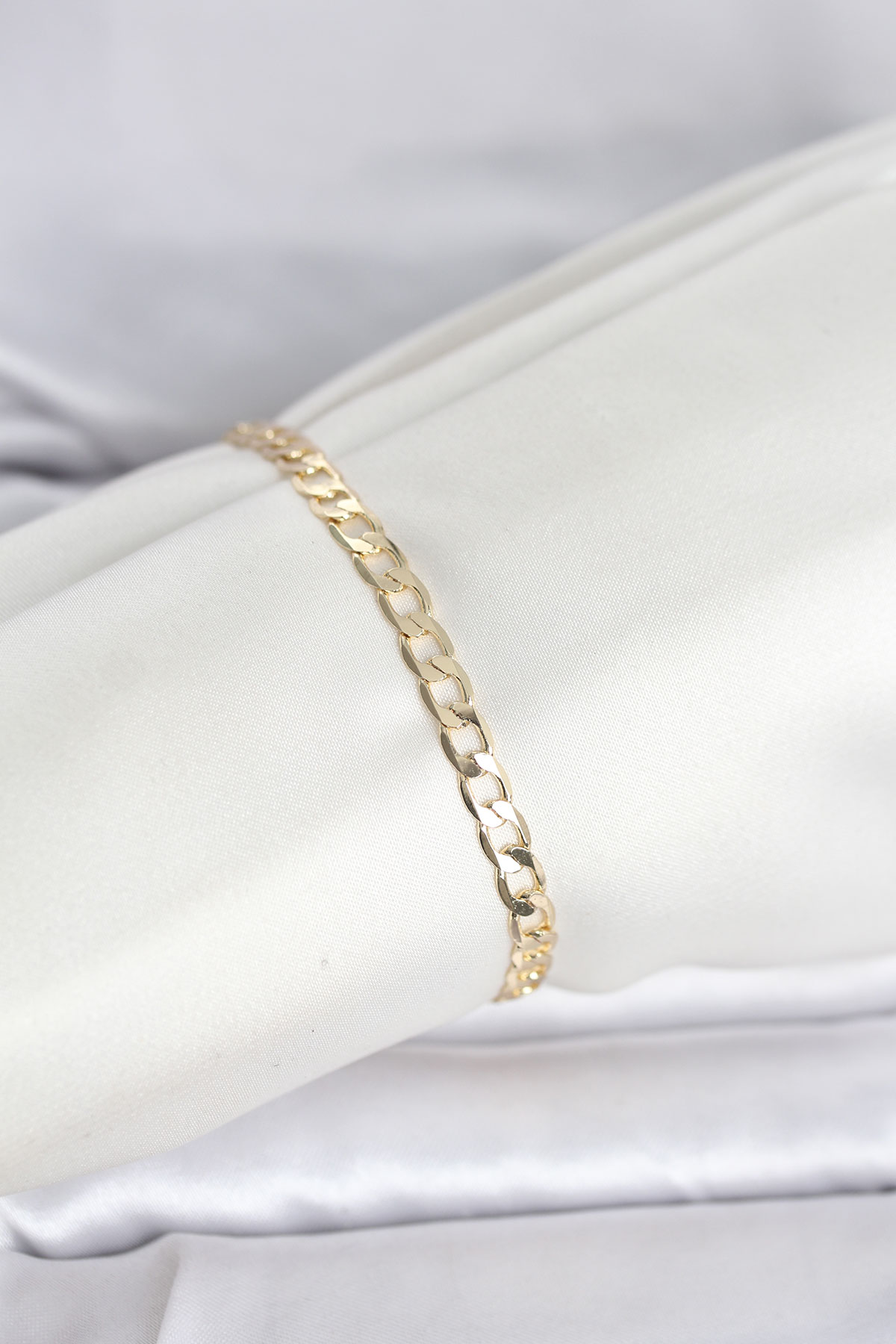 CM 14K Gold Renk Halka Zincir Model Kadın Bileklik