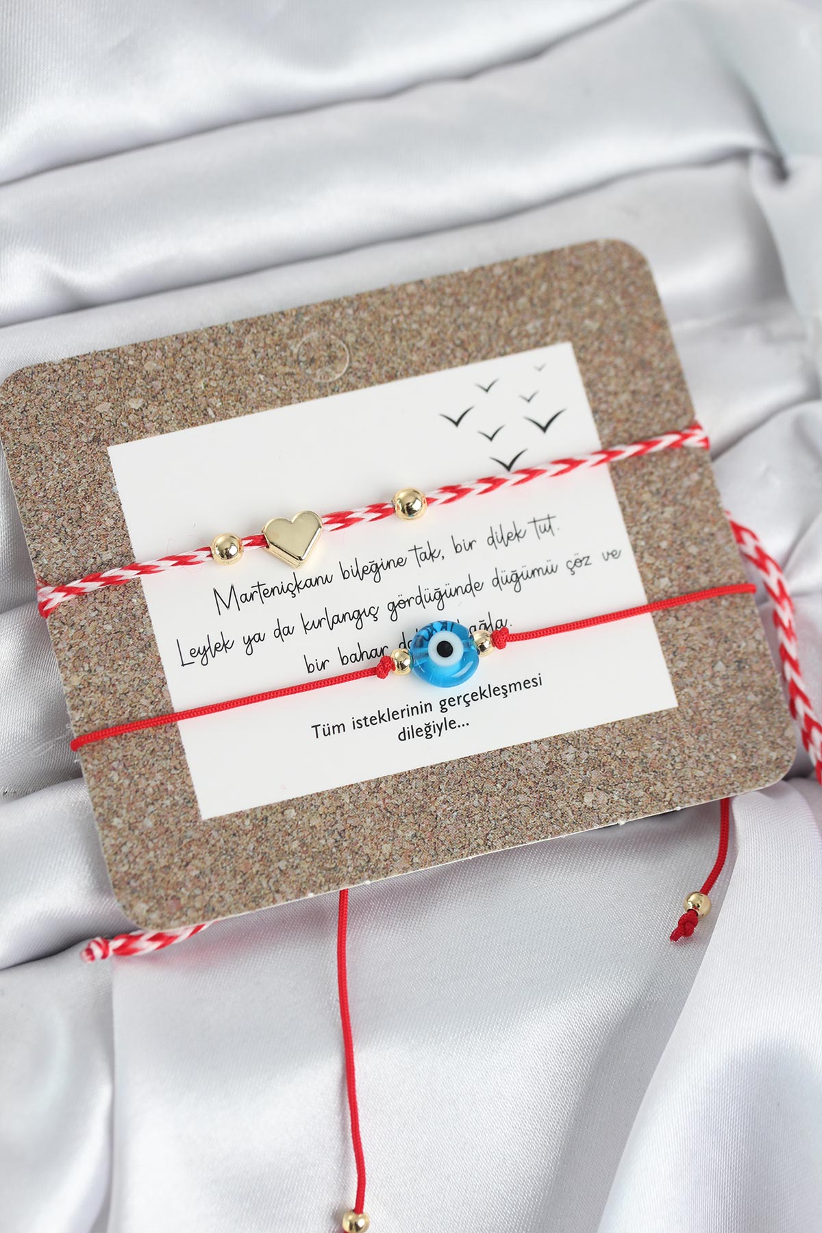 Marteniçka Bileklik 2'li Nazar ve Kalp Model