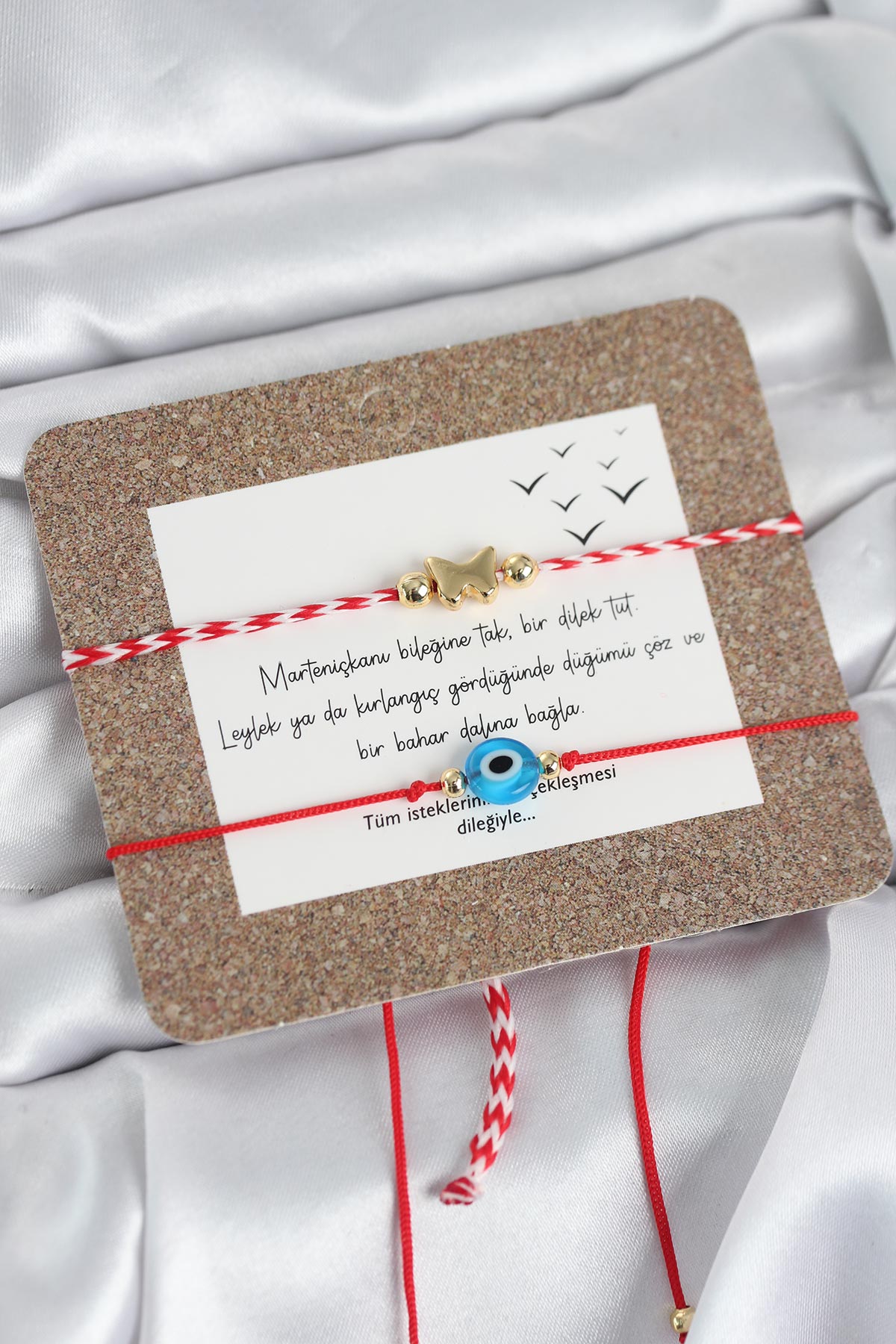 Marteniçka Bileklik 2'li Nazar ve Kelebek Model