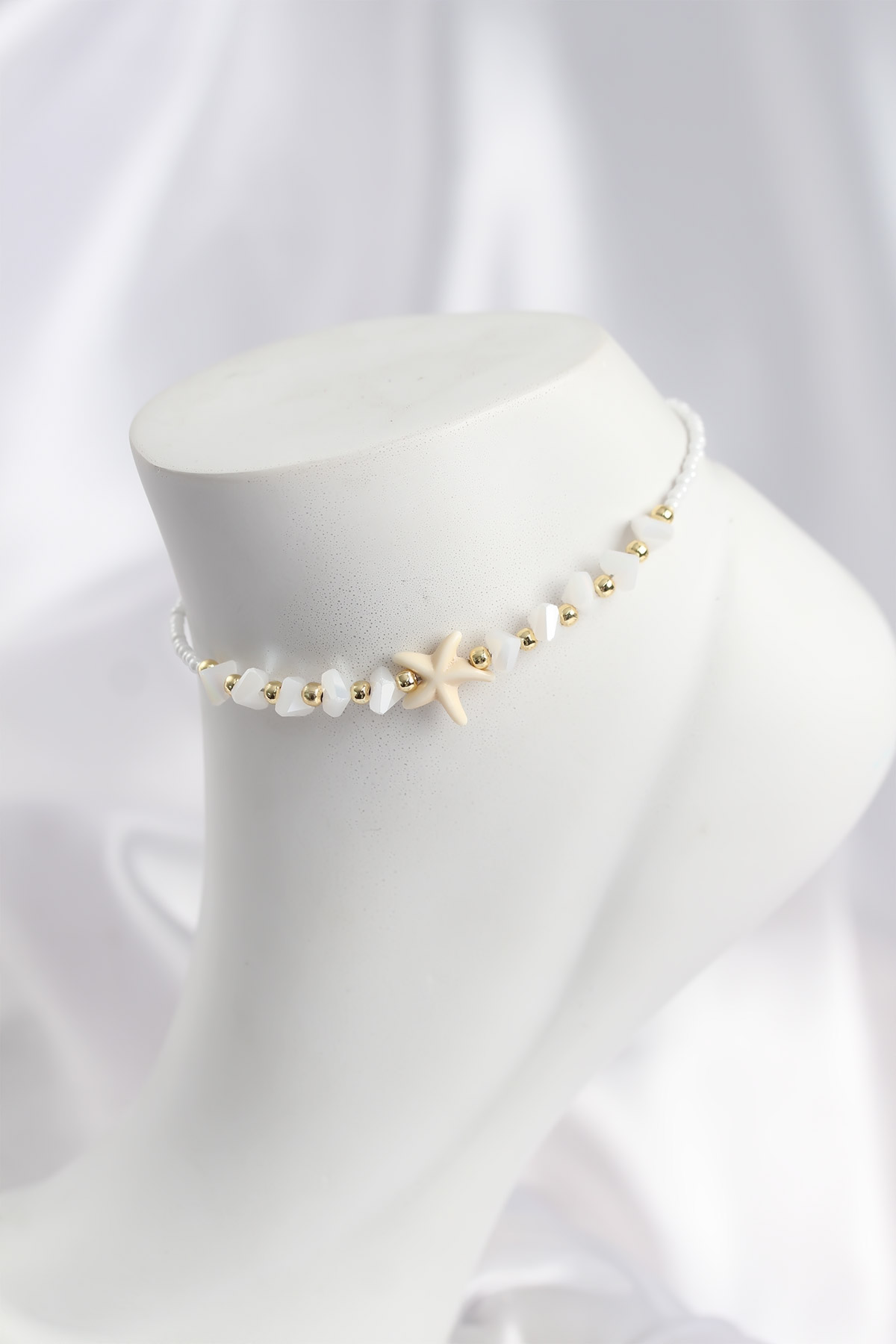 Beyaz Renk Deniz Yıldızı Motifli Halhal