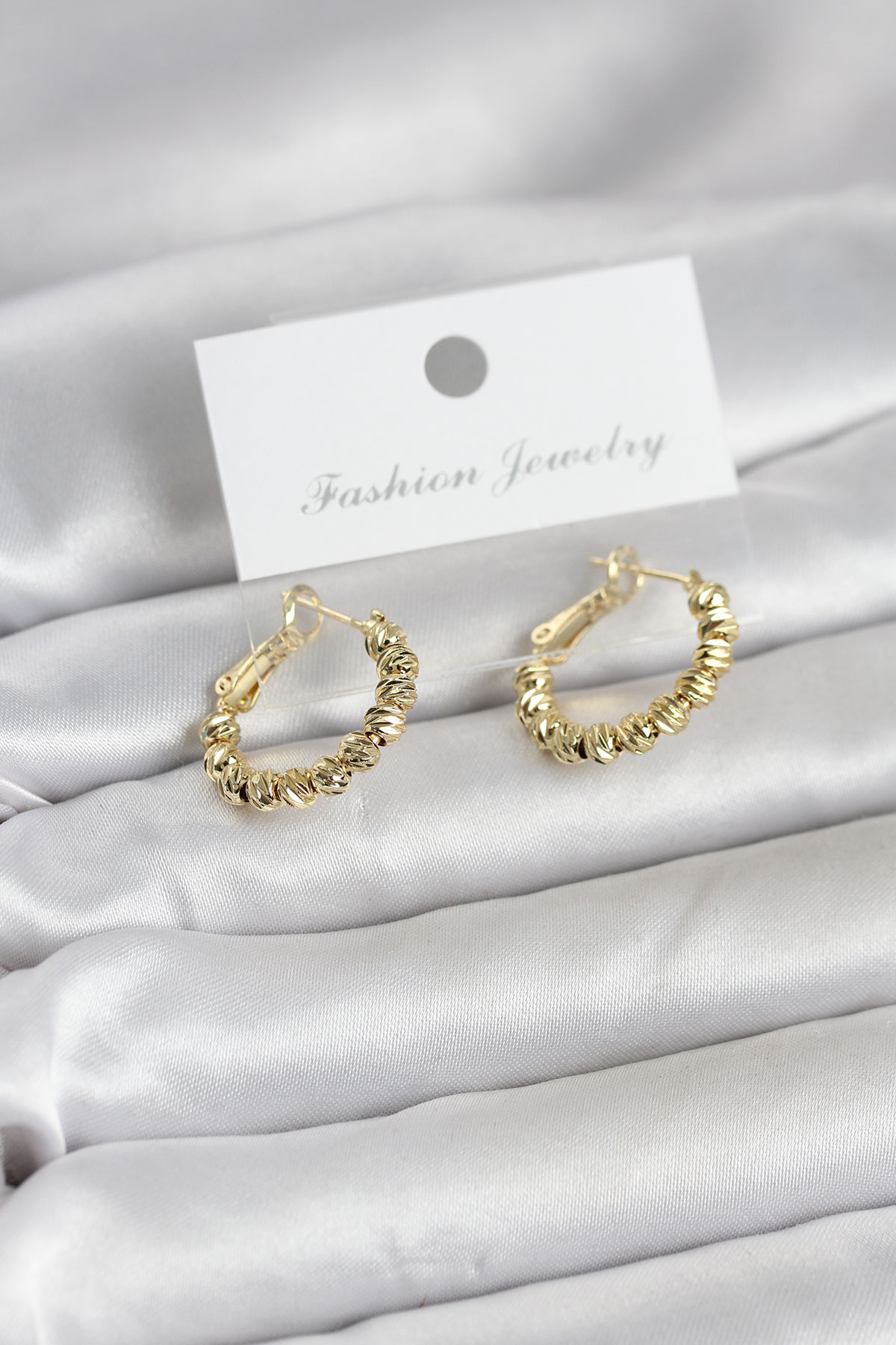 Gold Renk Pirinç Dorika Halka Kadın Küpe