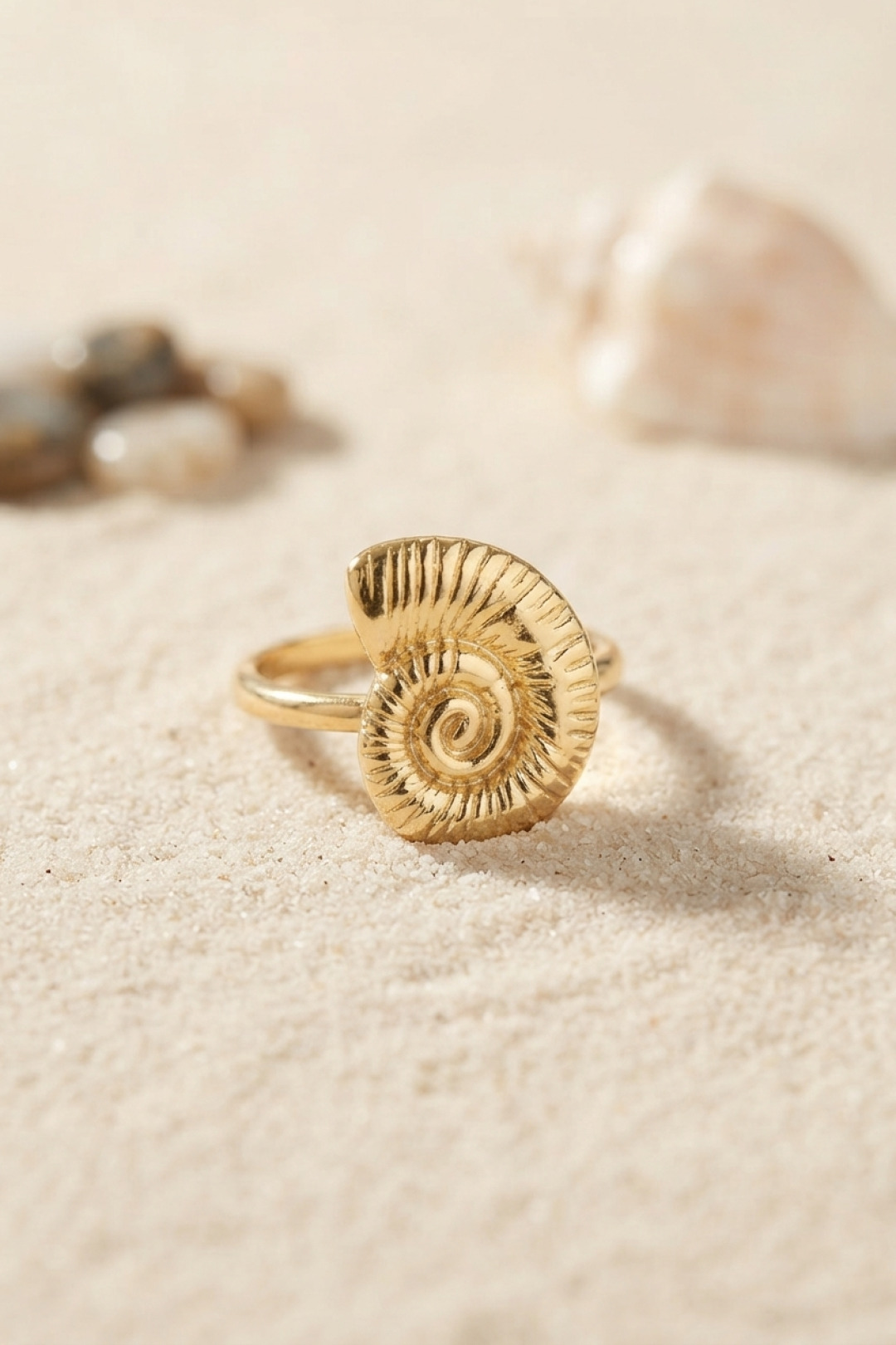Shekka Nautilus Tasarım Gold Renk Kadın Yüzük