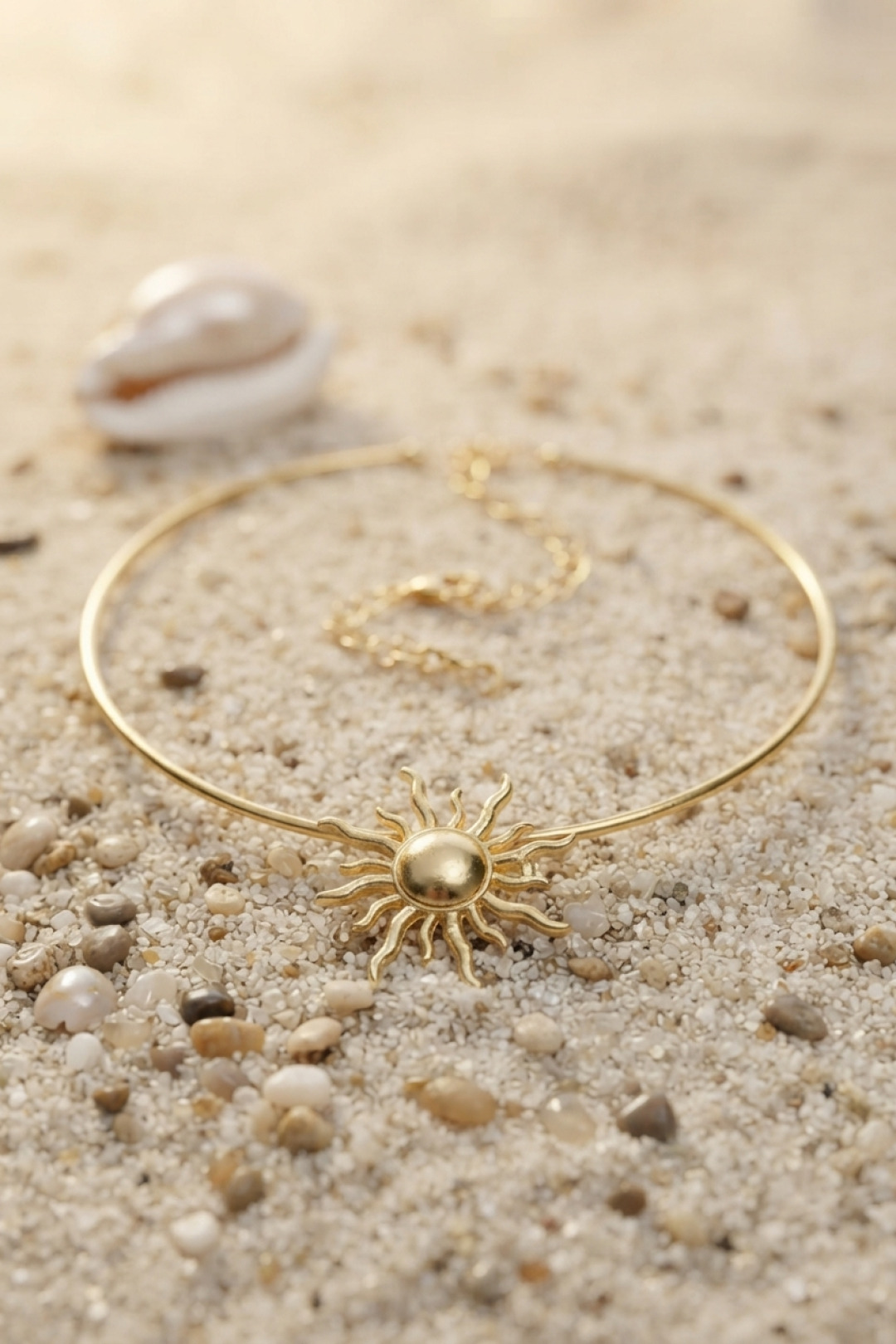 Shekka Güneş Model Gold Renk Choker Kadın Kolye — görsel 1
