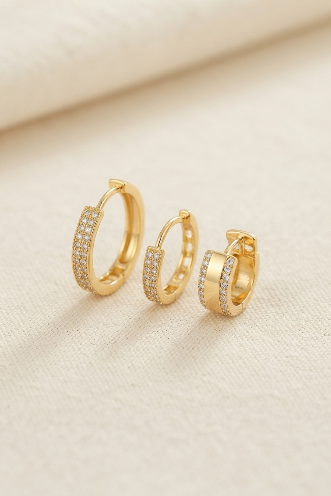 Shekka 3 lü Set Gold Renk Halka Model Küpe — görsel 1