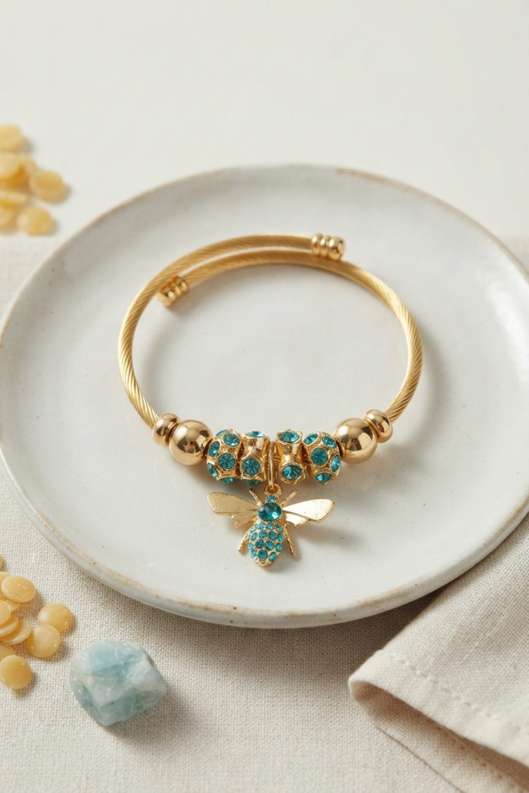 Green Bee Model Charm Bracelet