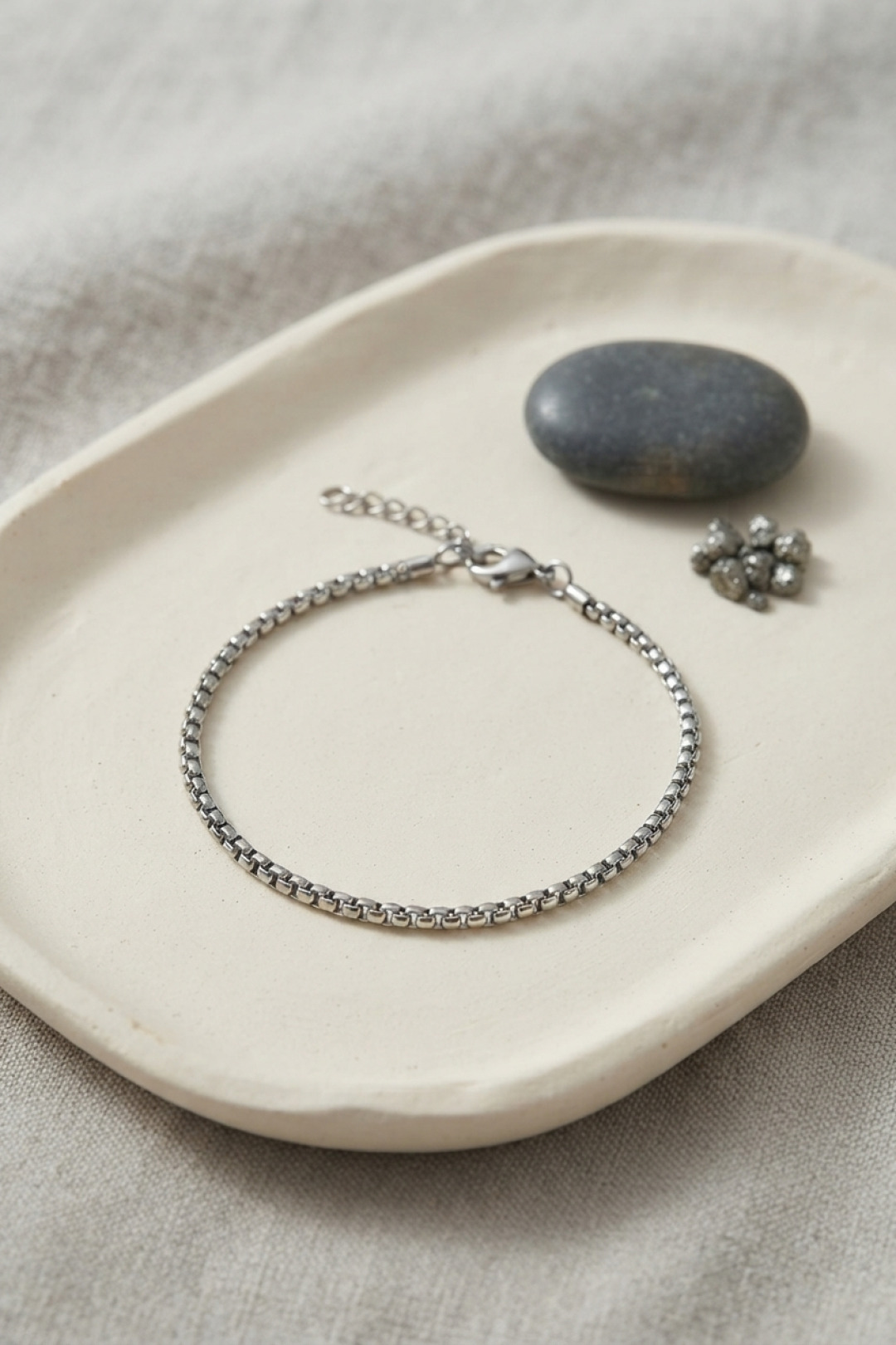 316L Steel Silver Color Venetian Chain Model Men's Bracelet