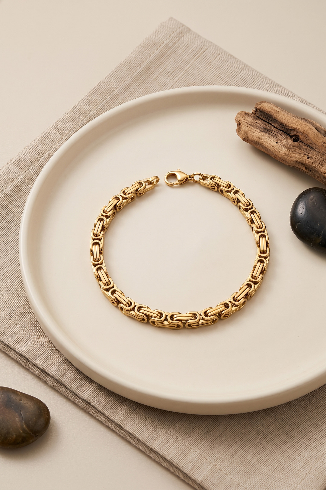316L Steel Gold Color King Chain Model Men's Bracelet