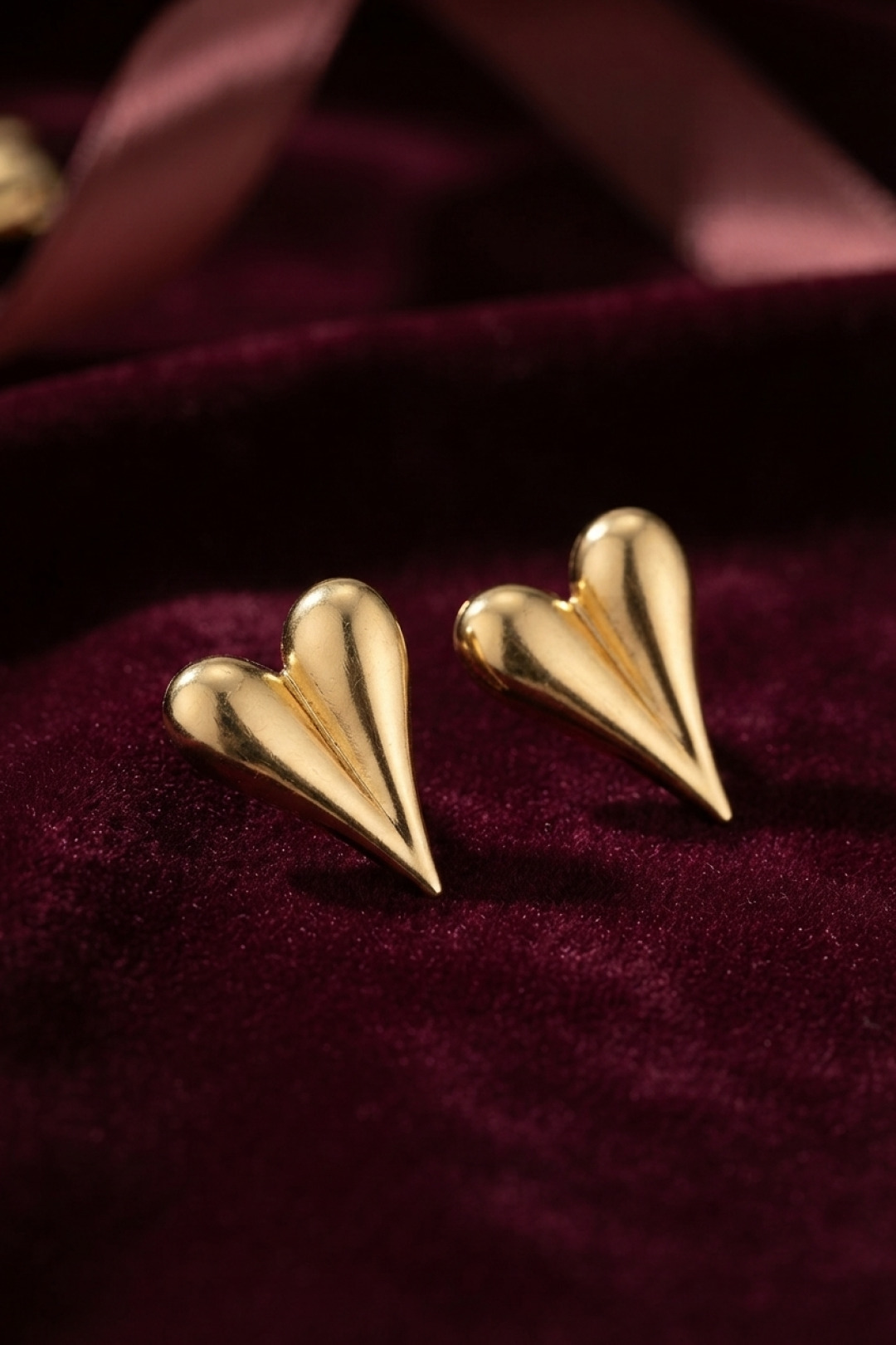 316L Çelik Gold Renk Kalp Model Küpe