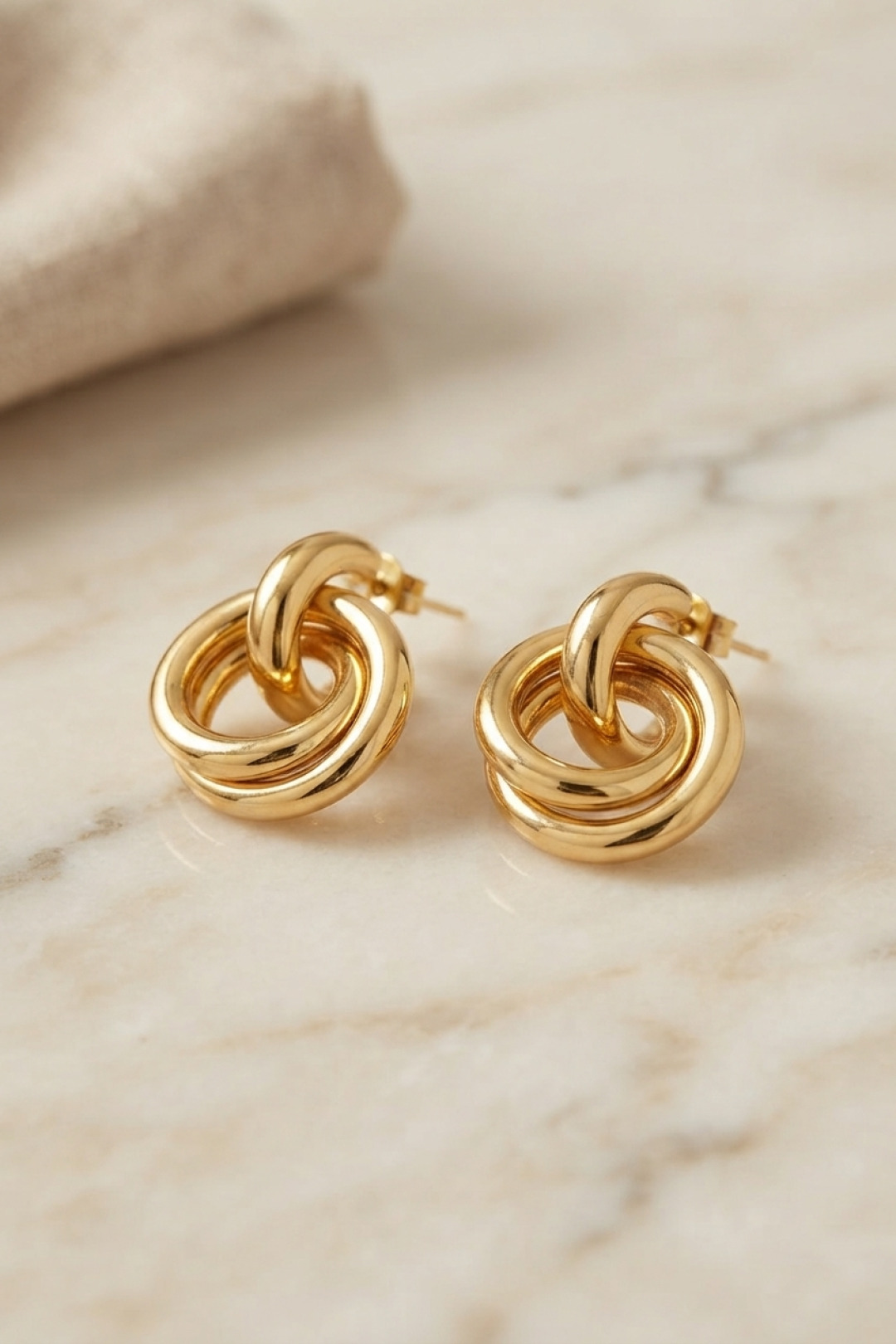 316L Çelik Gold Renk Halka Model Küpe — görsel 2