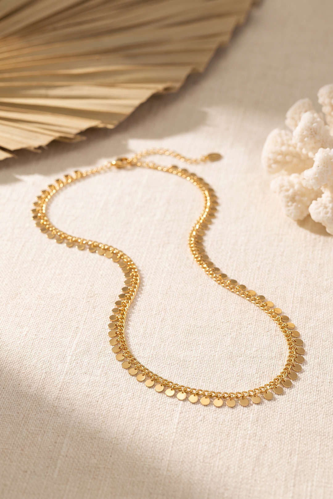 Gold Renk Pul Model 60 cm Kadın Kolye