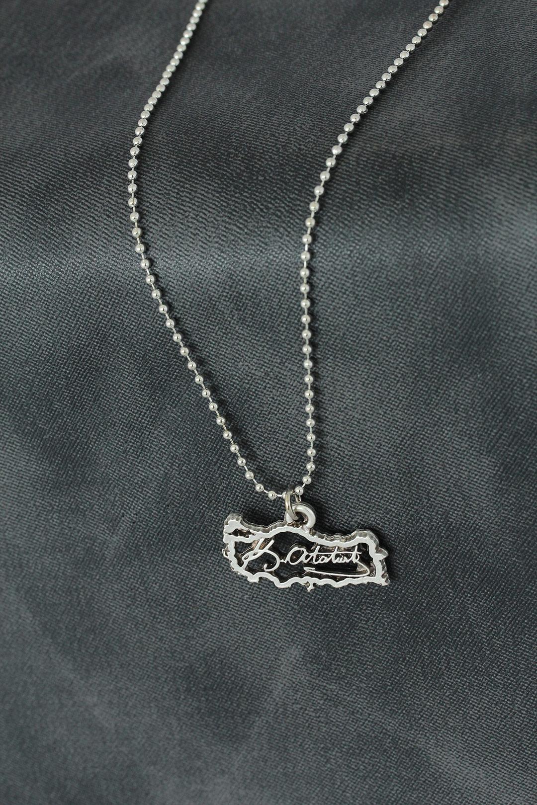 Atatürk İmzalı Metal Erkek Kolye